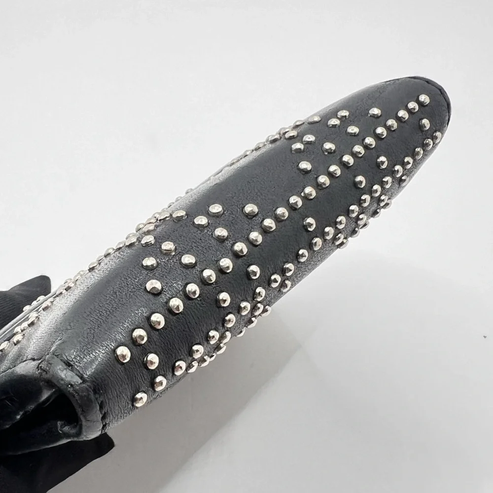Authentic Vintage Christian DIOR Black Leather Studded Compact Wallet
